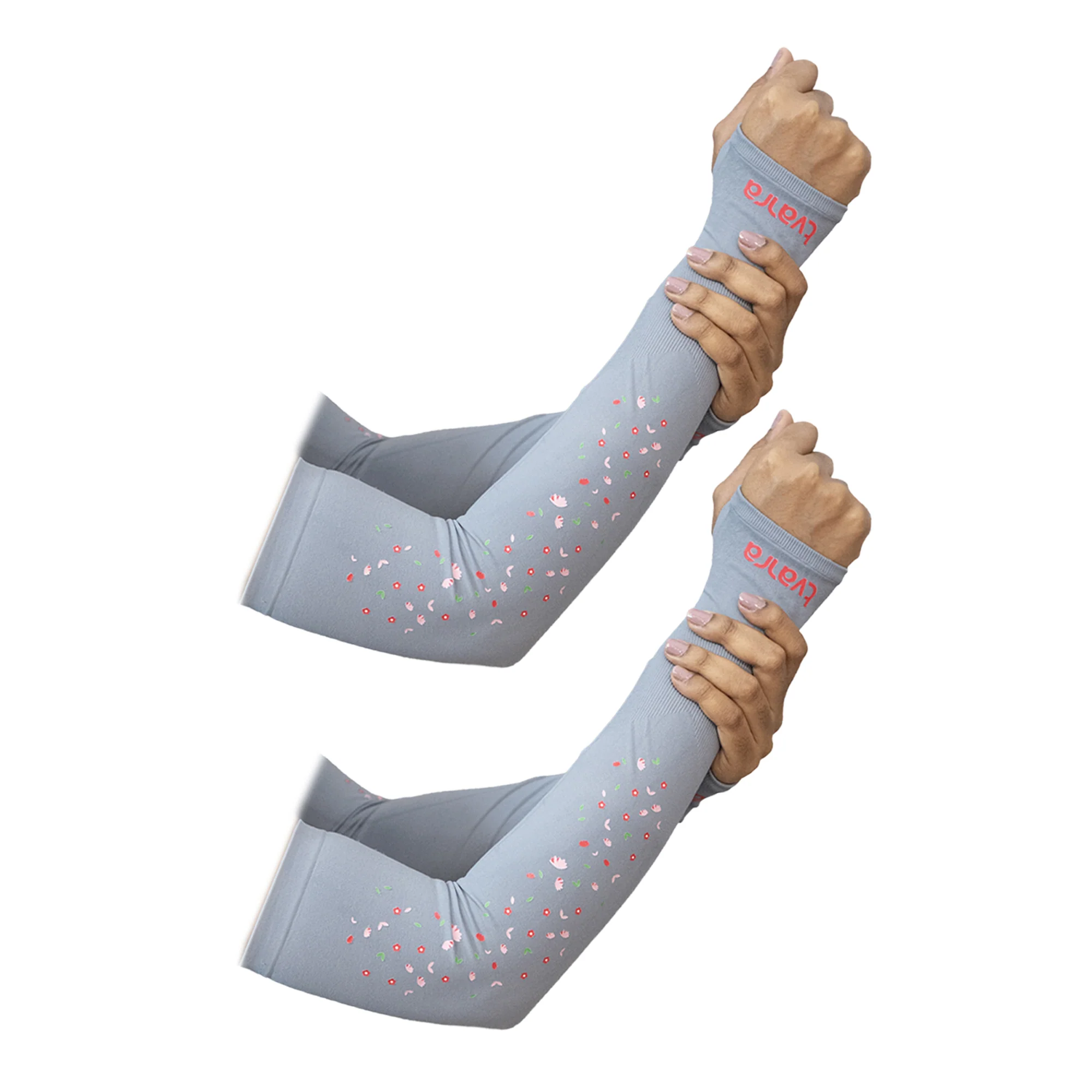 Hand Sleeves For Women | Petals Arm Sleeves - Grey - Image 8