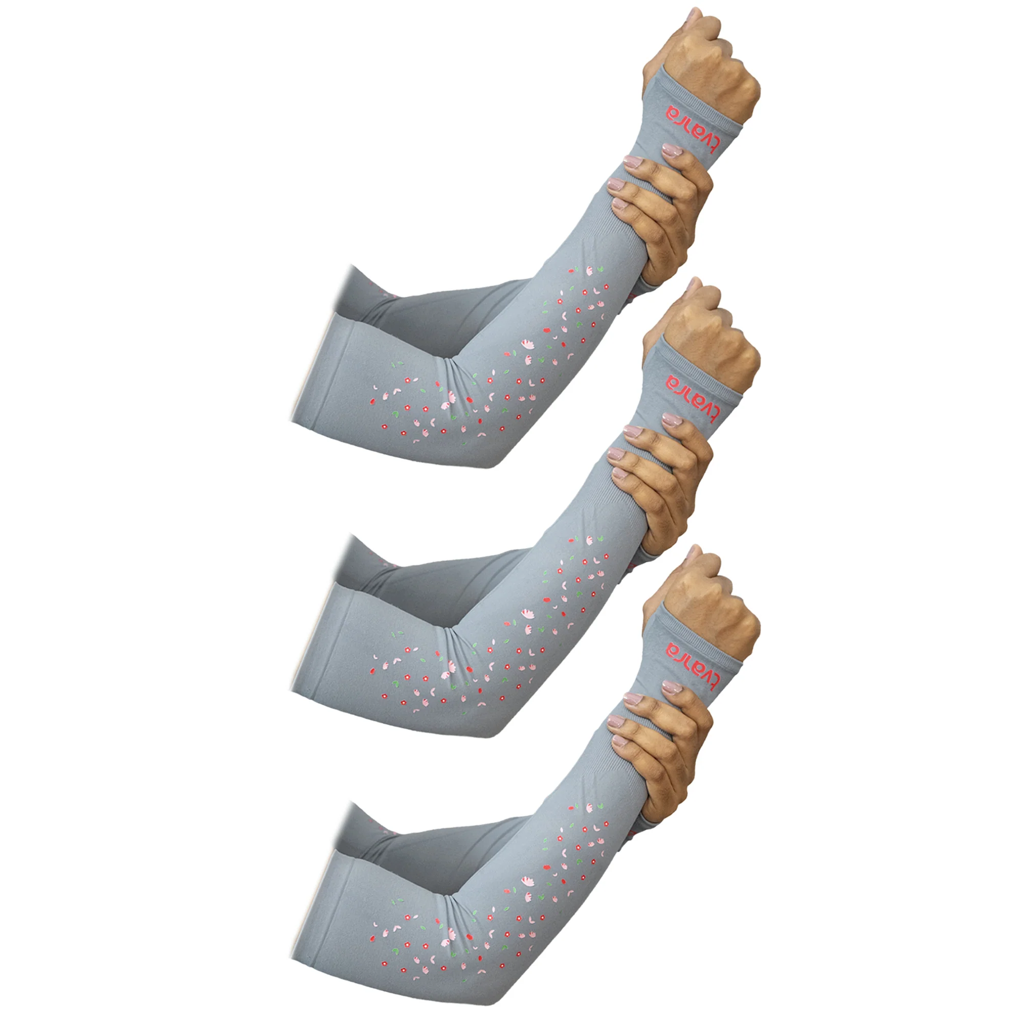 Hand Sleeves For Women | Petals Arm Sleeves - Grey - Image 9