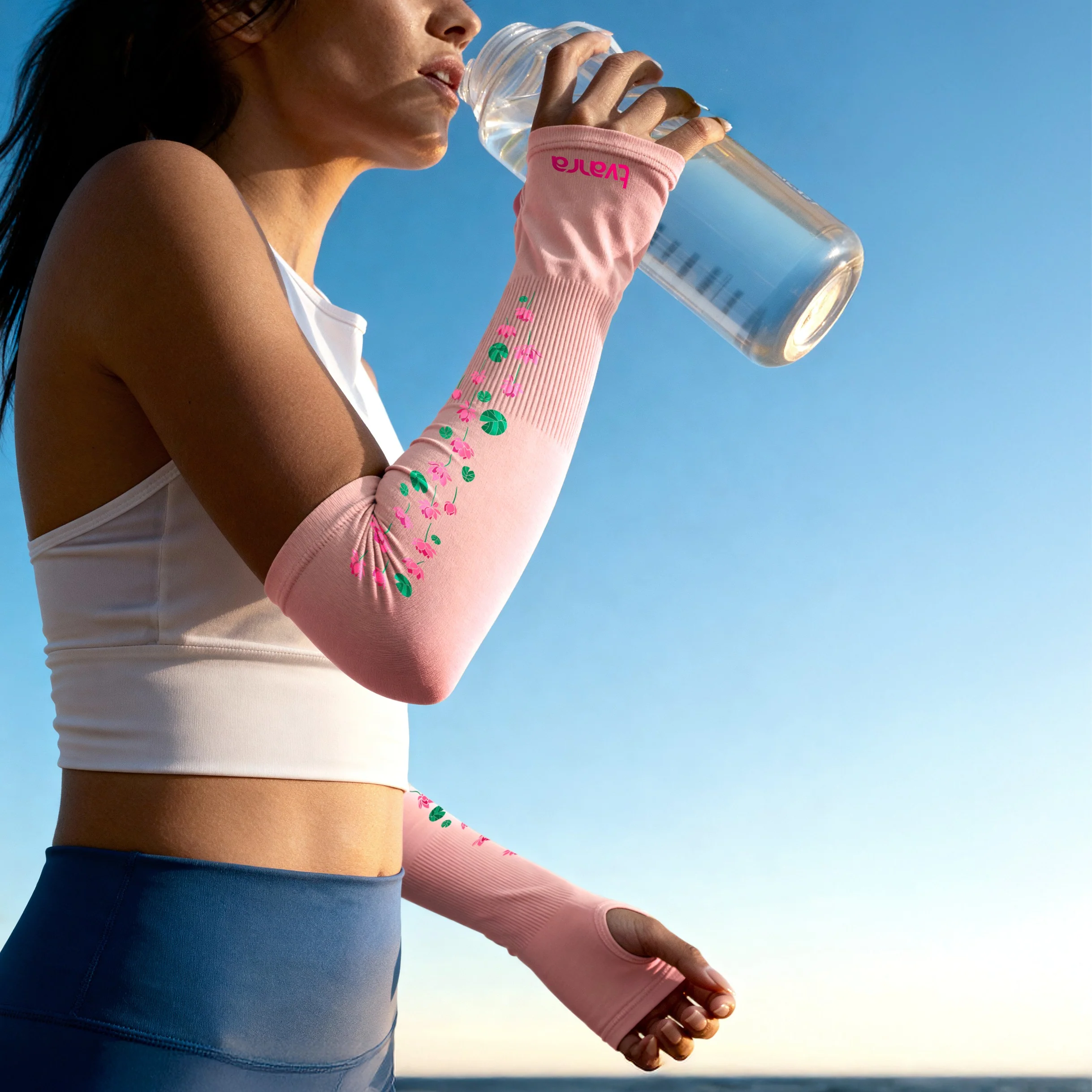 Padmaa Arm Sleeves + Secure Loop Helmet Lock Combo - Baby Pink - Image 8