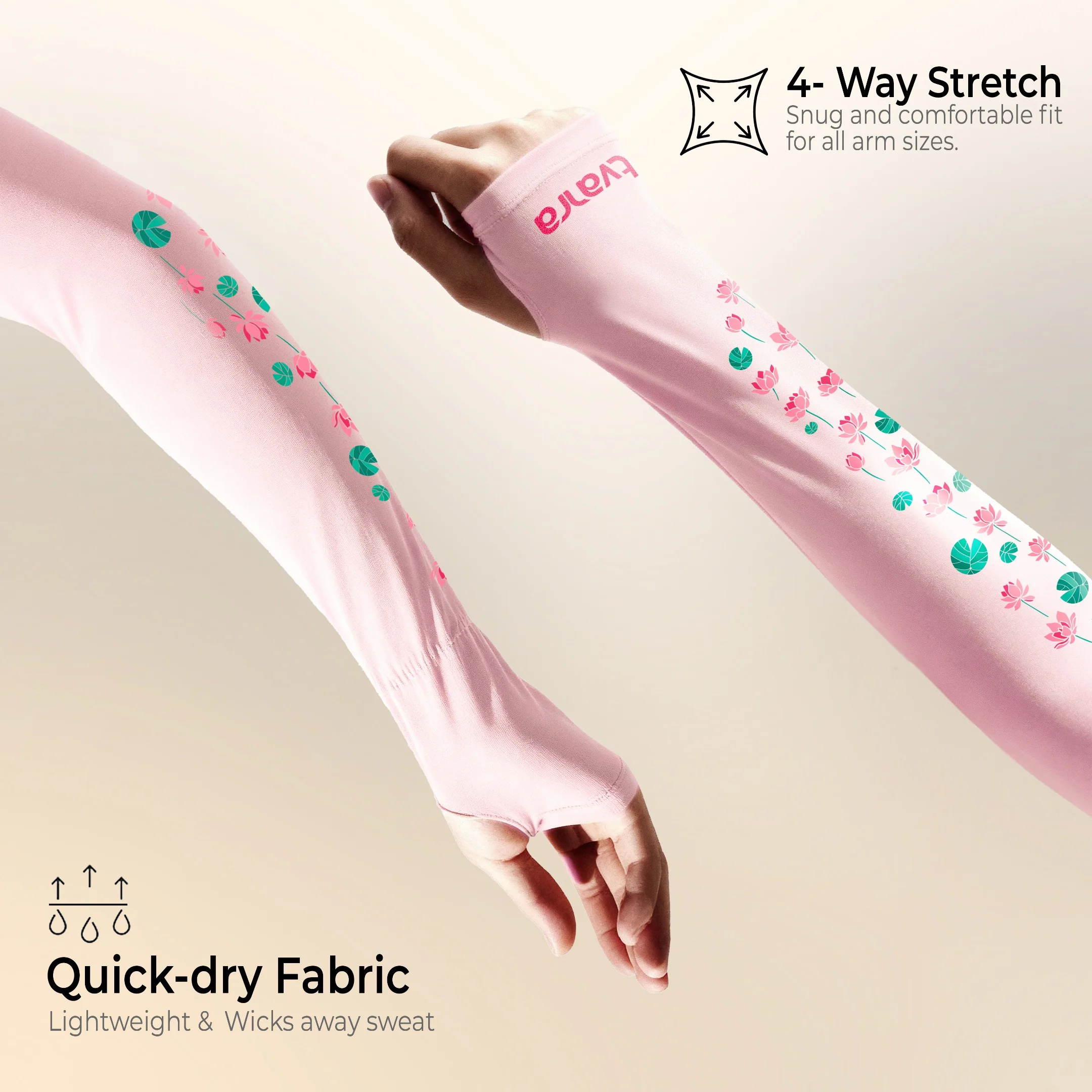 Padmaa Arm Sleeves + Secure Loop Helmet Lock Combo - Baby Pink - Image 7