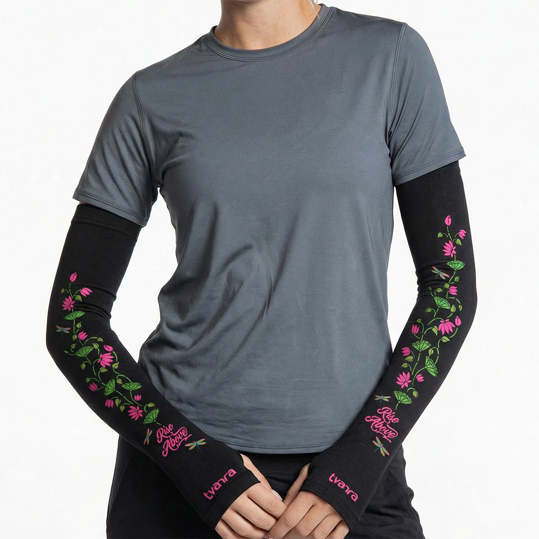 Rise Above Arm Sleeves for Women - Black - Image 3