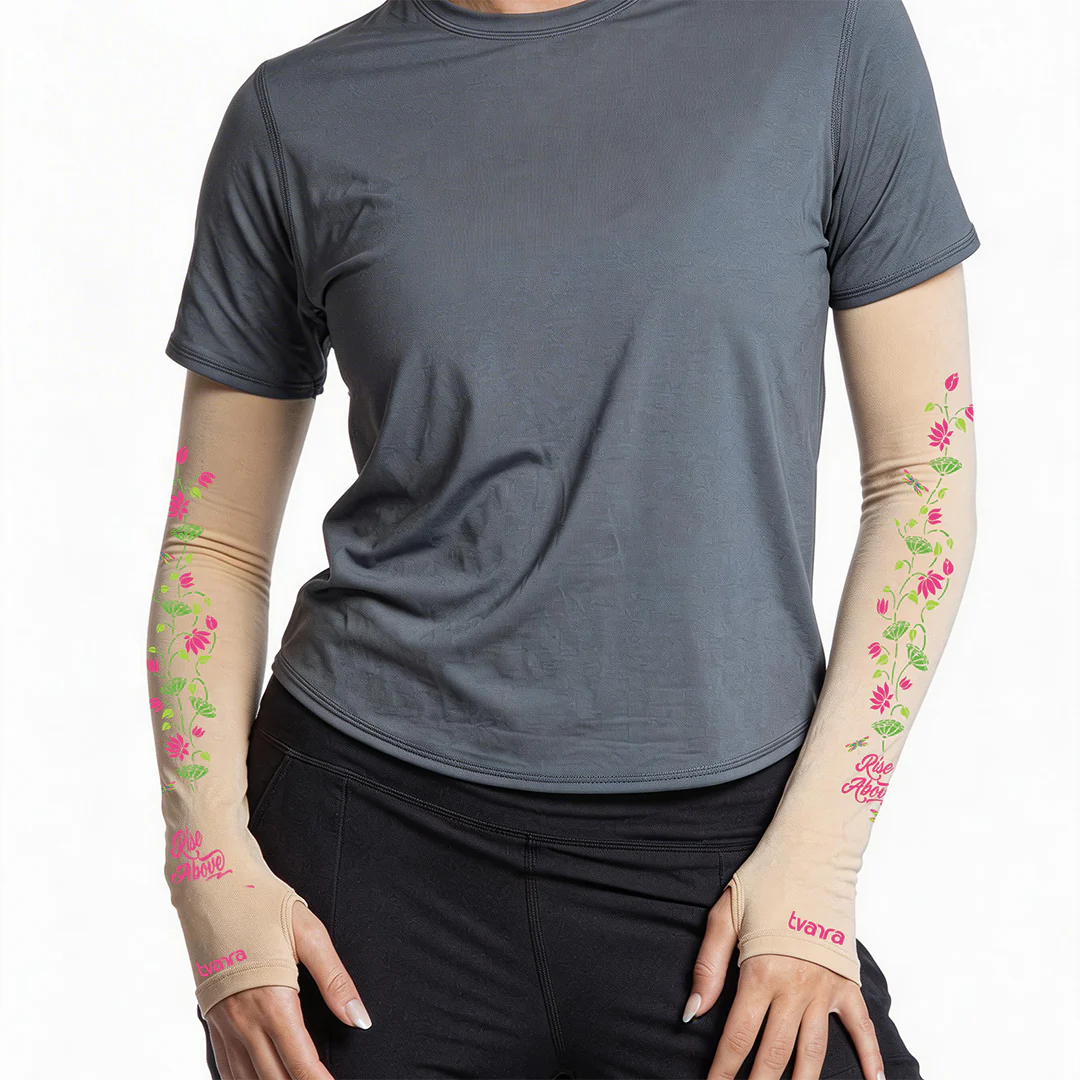 Rise Above Arm Sleeves for Women - Skin - Image 3