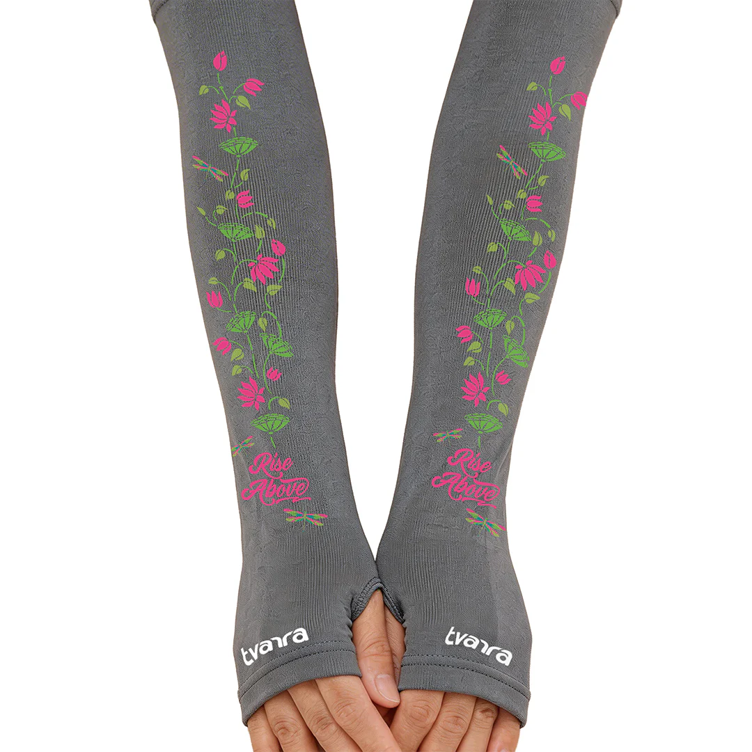 Rise Above Arm Sleeves for Women - Grey