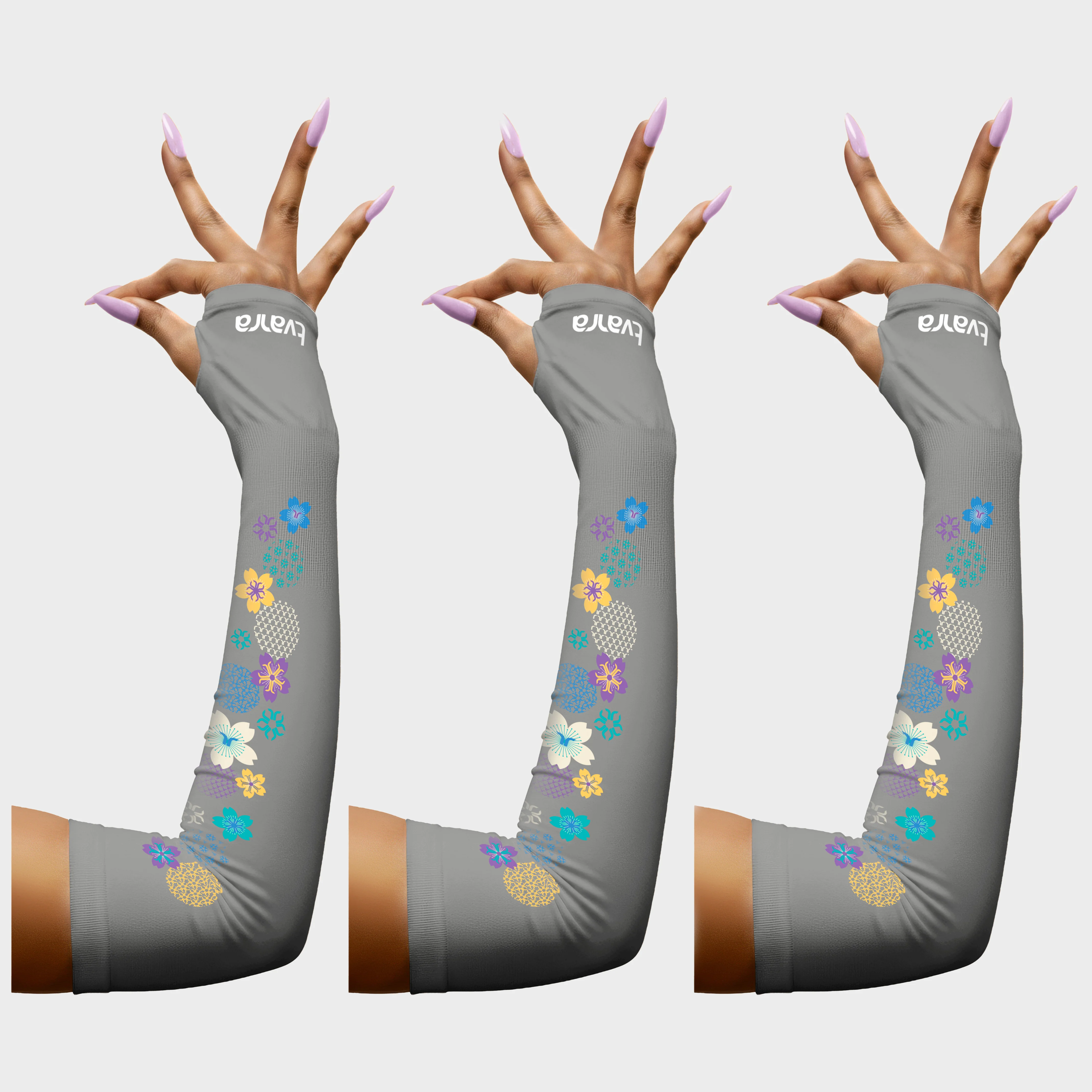 UV Sun Protection Uditaa Arm Sleeves Grey for Women - Image 7